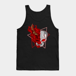 Half skull inside the mask of devil Tank Top